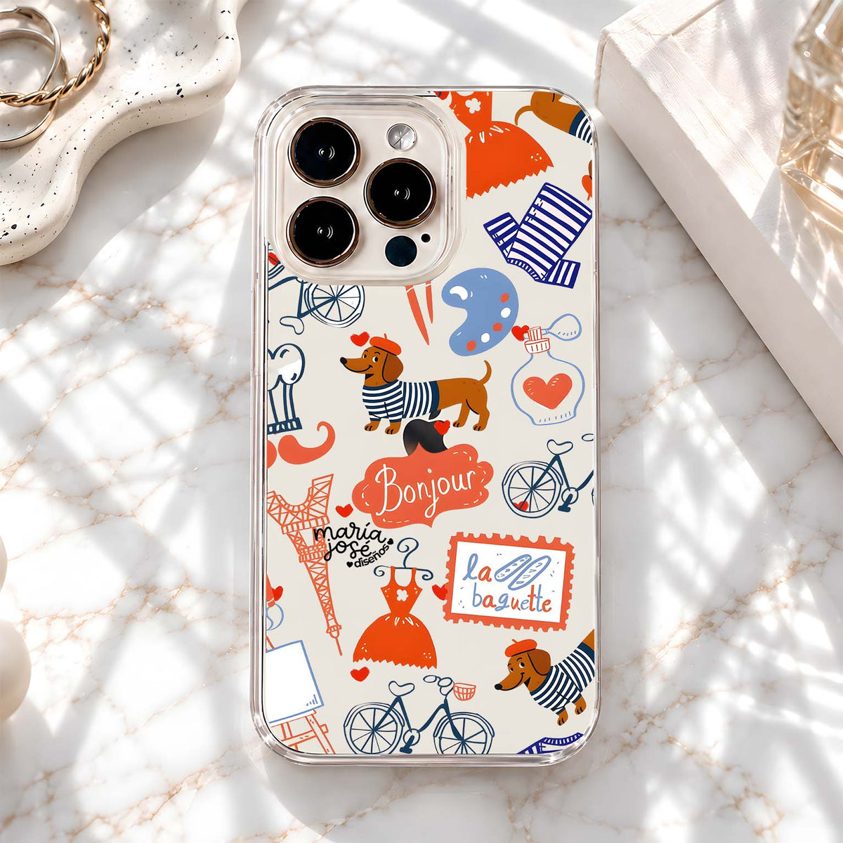 Parisian Lifestyle Doodles Clear Silicon Cover