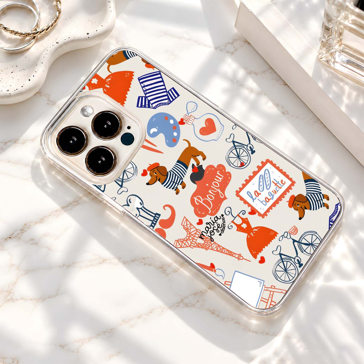 Parisian Lifestyle Doodles Clear Silicon Cover