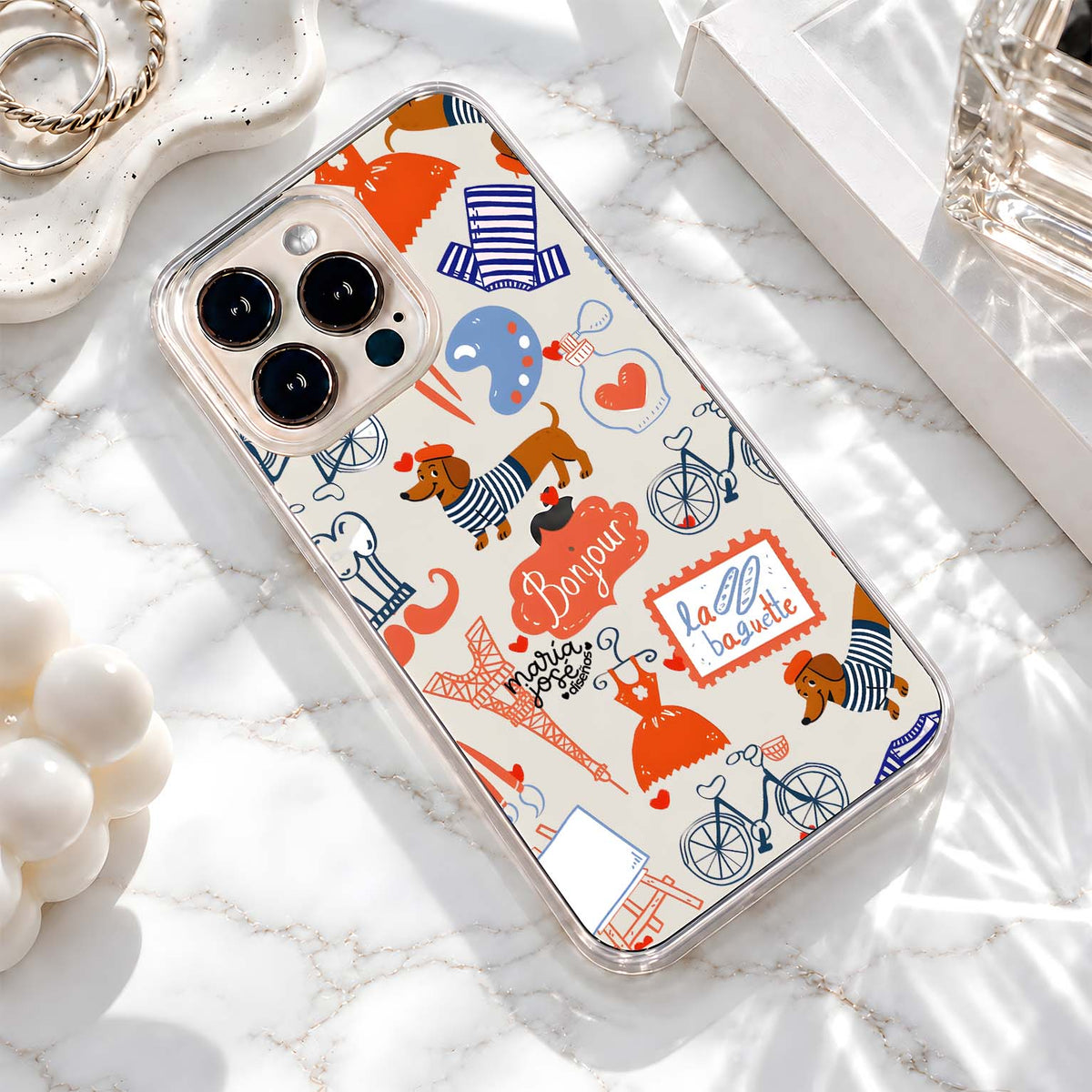 Parisian Lifestyle Doodles Clear Silicon Cover