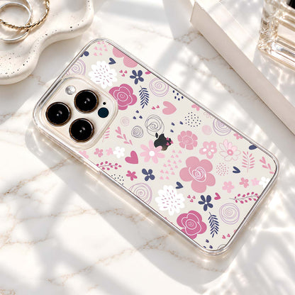 Pastel Floral Doodles Clear Silicon Cover