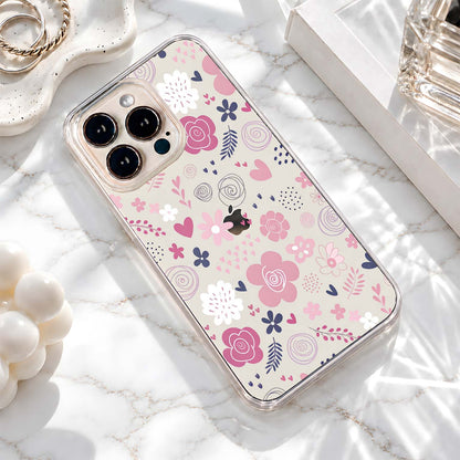 Pastel Floral Doodles Clear Silicon Cover
