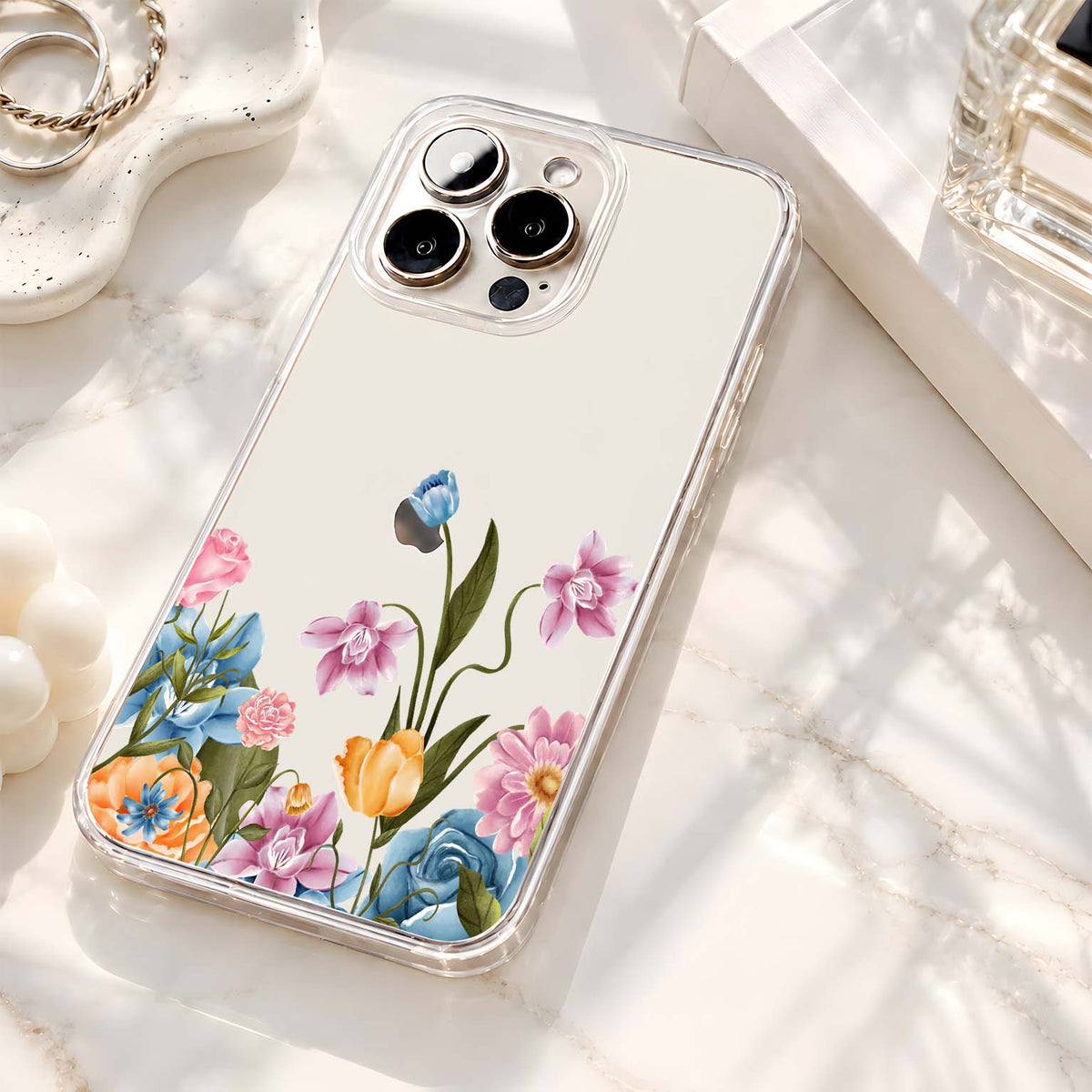 Pastel Floral Meadow Clear Silicon Cover