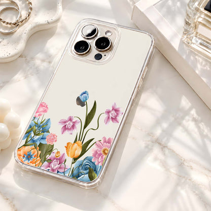 Pastel Floral Meadow Clear Silicon Cover