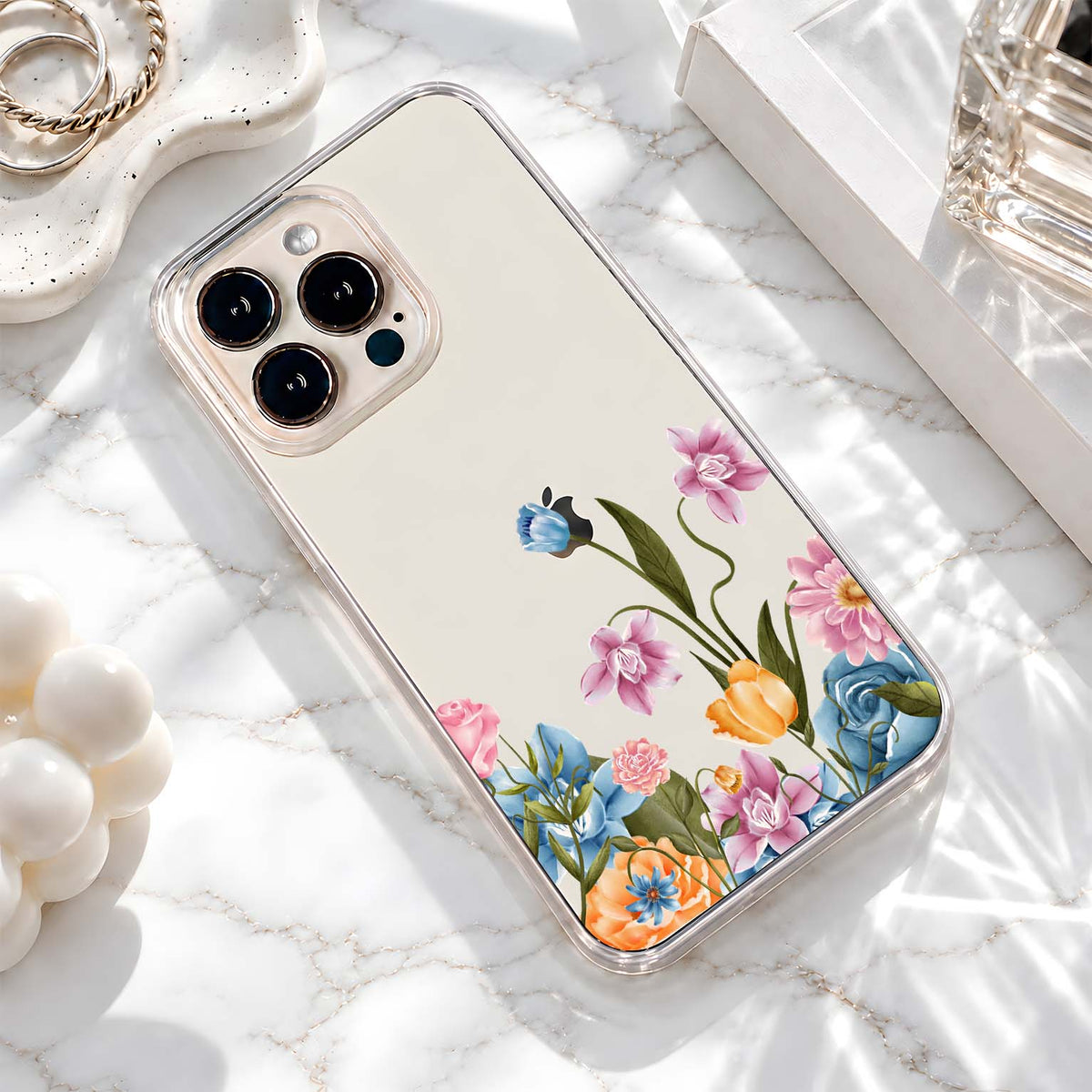 Pastel Floral Meadow Clear Silicon Cover