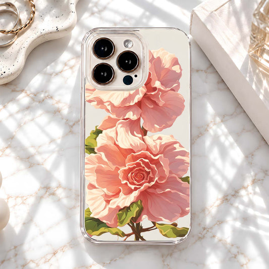 Pastel Rose Bloom Clear Silicon Cover