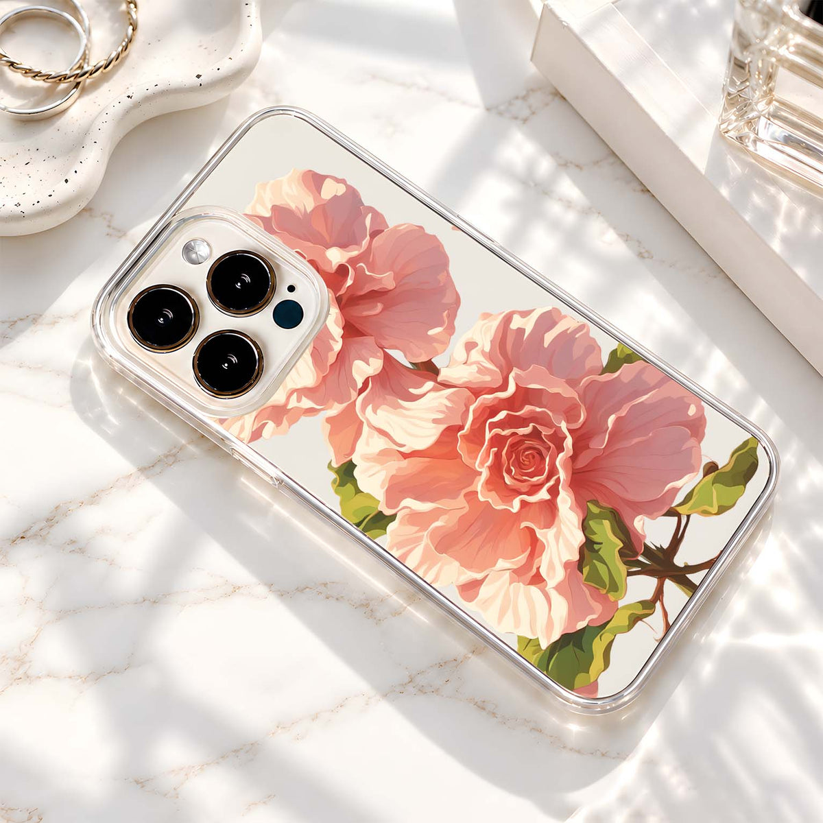 Pastel Rose Bloom Clear Silicon Cover