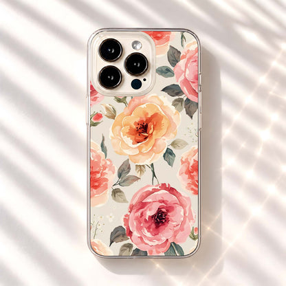 Pastel Watercolor Roses Clear Silicon Cover