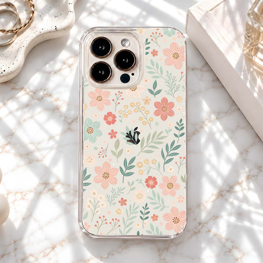 Pastel Wildflower Pattern Clear Silicon Cover