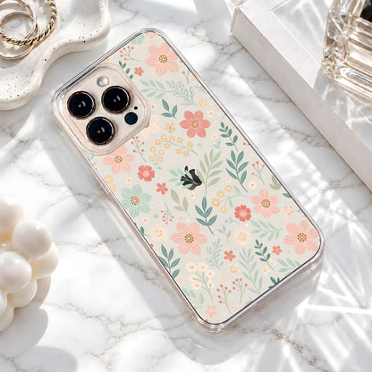Pastel Wildflower Pattern Clear Silicon Cover