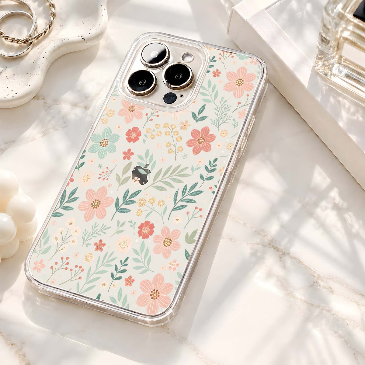 Pastel Wildflower Pattern Clear Silicon Cover
