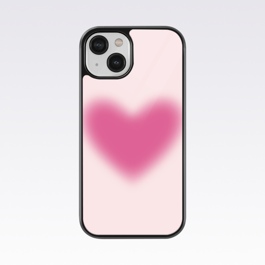 Pink Aura Heart Glass Case