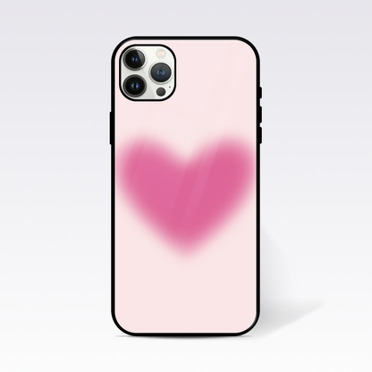 Pink Aura Heart Glass Case