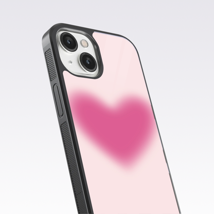 Pink Aura Heart Glass Case