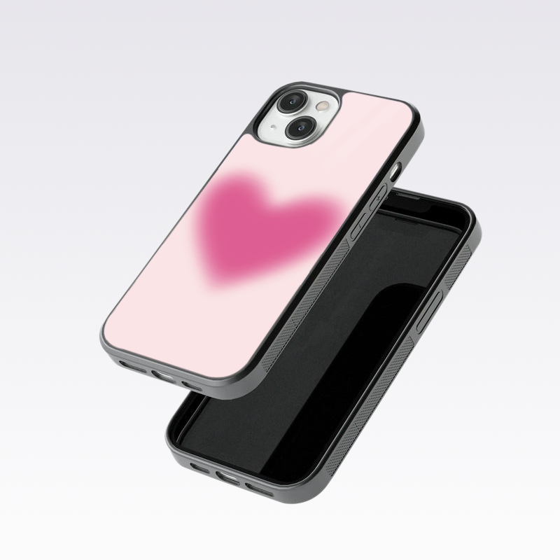 Pink Aura Heart Glass Case