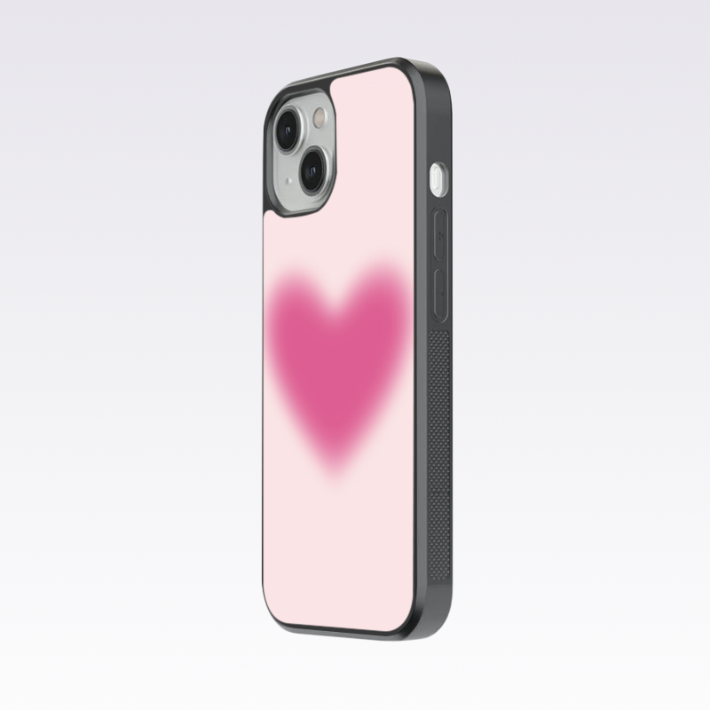 Pink Aura Heart Glass Case