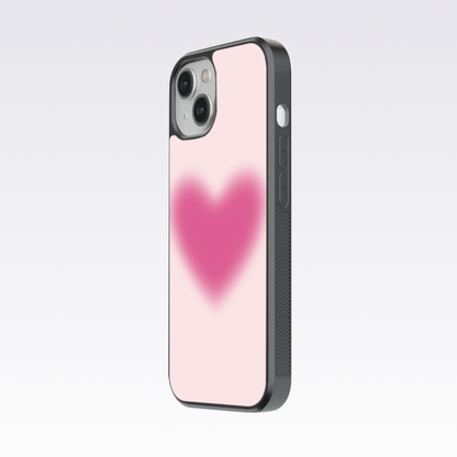 Pink Aura Heart Glass Case