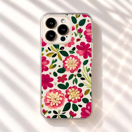 Pink Blossom Garden Clear Silicon Cover