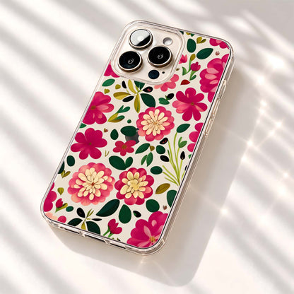 Pink Blossom Garden Clear Silicon Cover