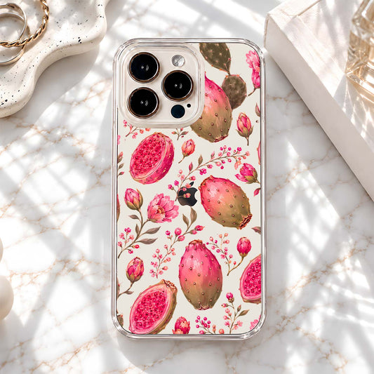 Pink Cactus Blooms Clear Silicon Cover
