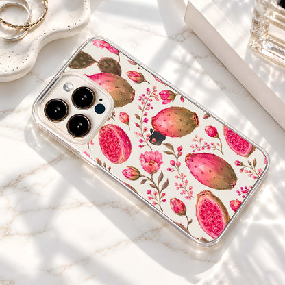 Pink Cactus Blooms Clear Silicon Cover
