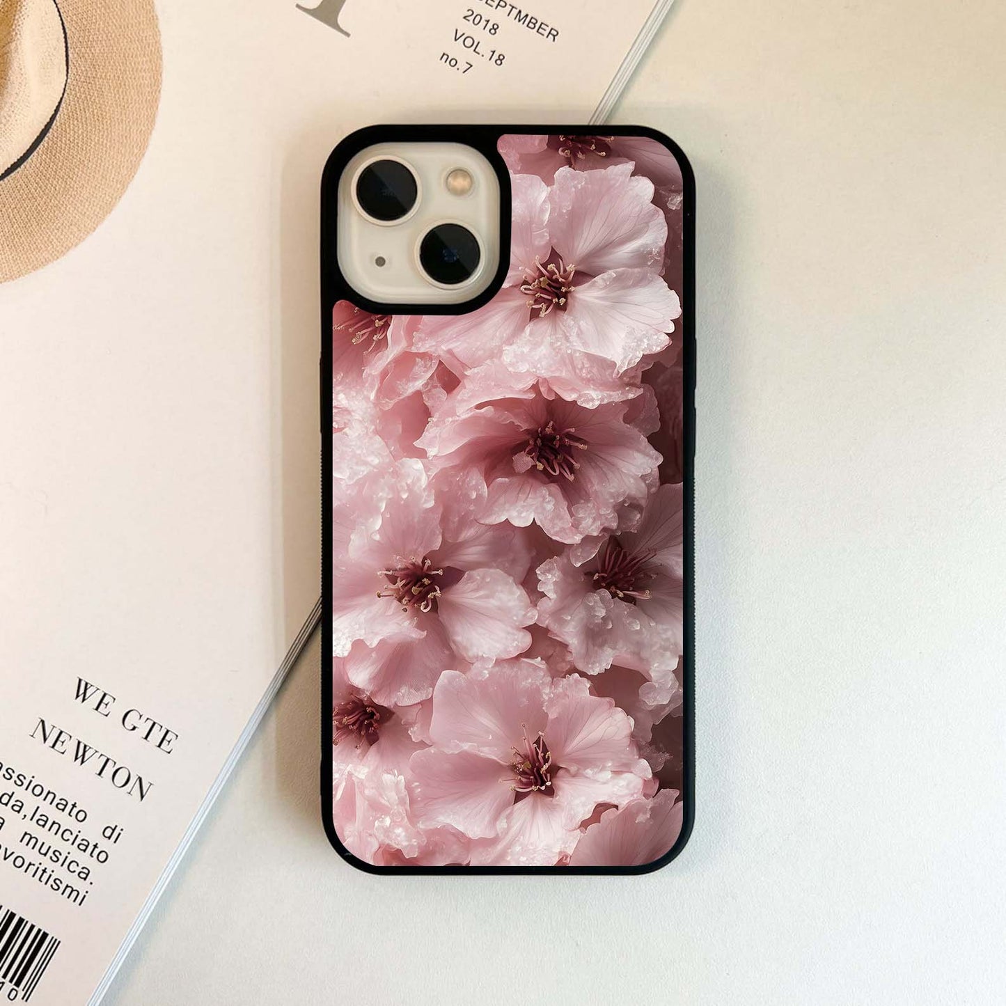 Pink Cherry Blossoms Glass Case