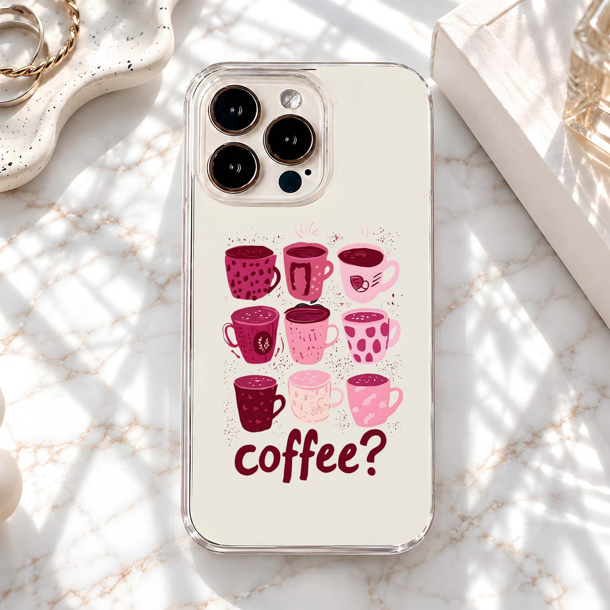 Pink Coffee Mugs Clear Silicon Cover
