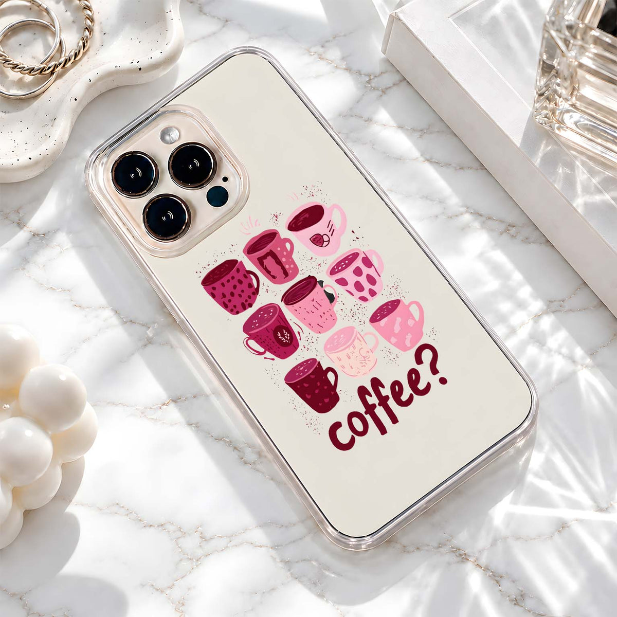 Pink Coffee Mugs Clear Silicon Cover