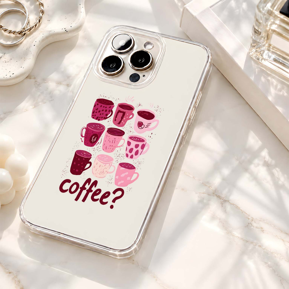Pink Coffee Mugs Clear Silicon Cover