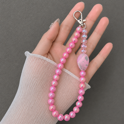 Pink Crystal Pearl Phone Charm
