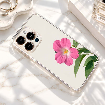 Pink Hibiscus Flower Clear Silicon Cover