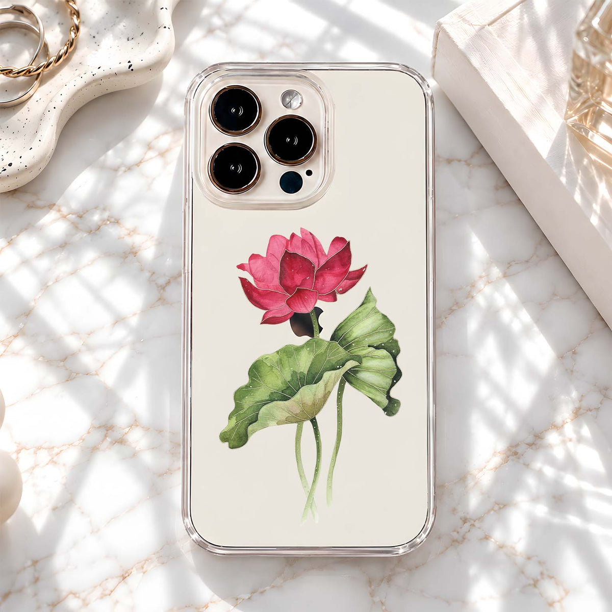 Pink Lotus Bloom Clear Silicon Cover