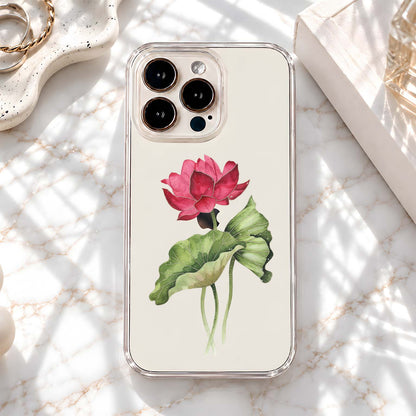 Pink Lotus Bloom Clear Silicon Cover