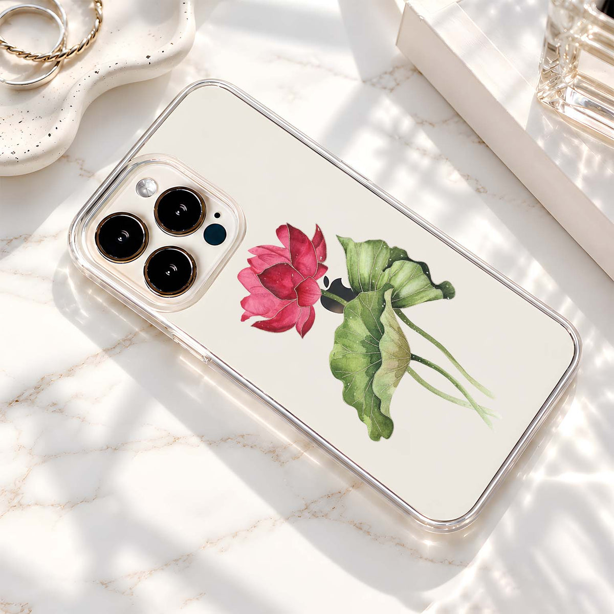 Pink Lotus Bloom Clear Silicon Cover