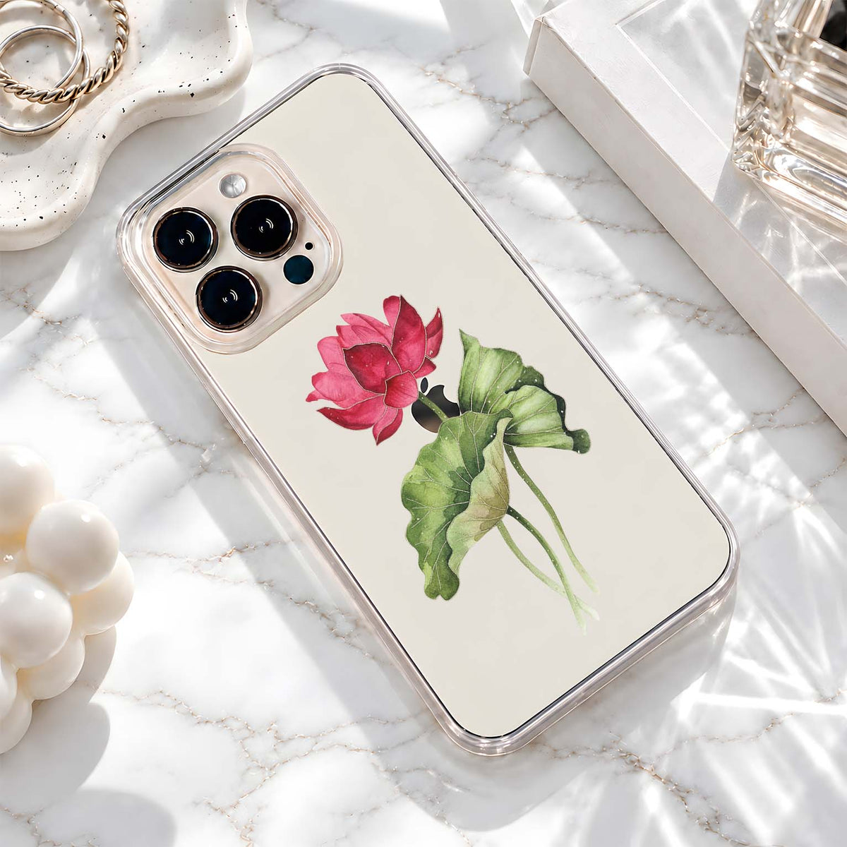 Pink Lotus Bloom Clear Silicon Cover