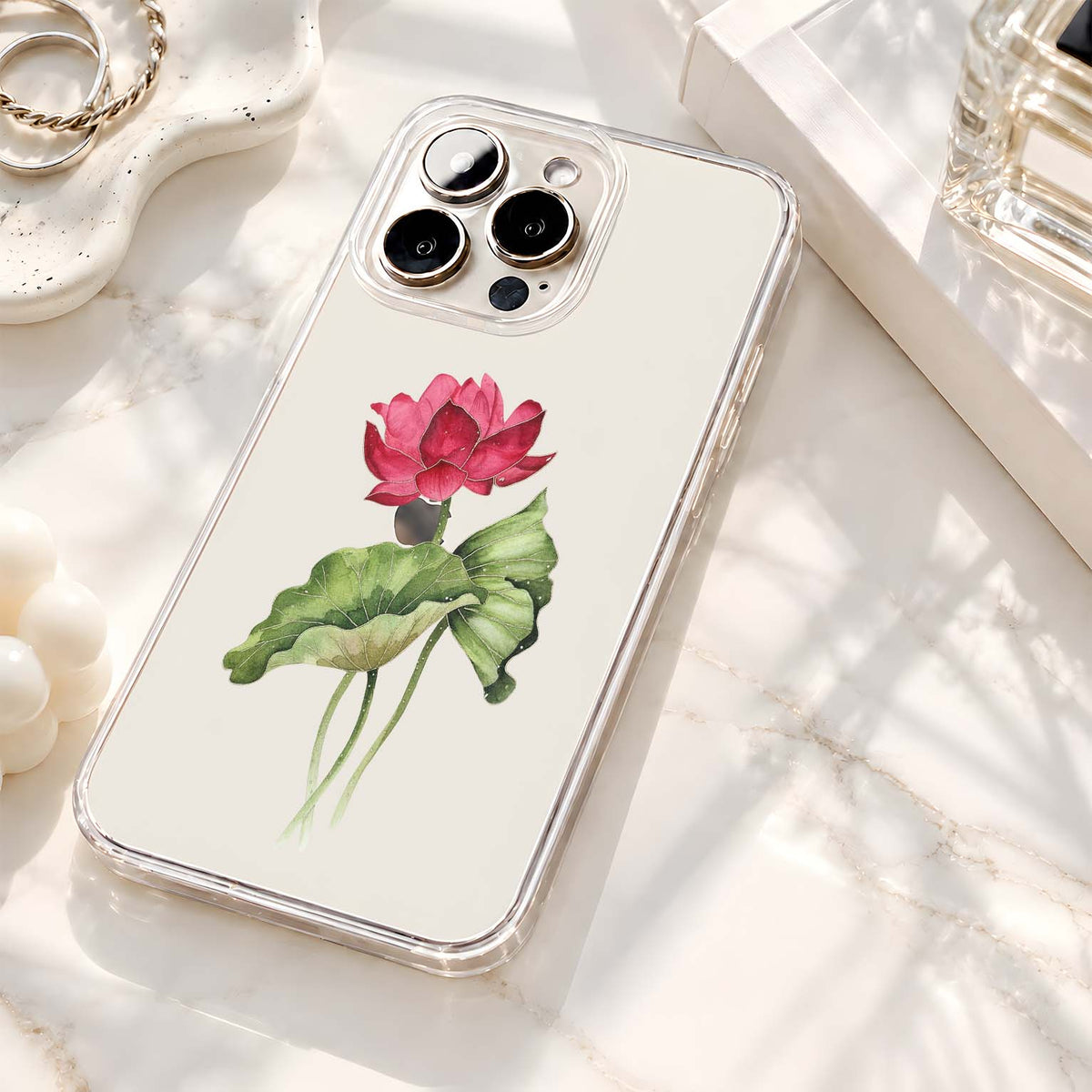 Pink Lotus Bloom Clear Silicon Cover