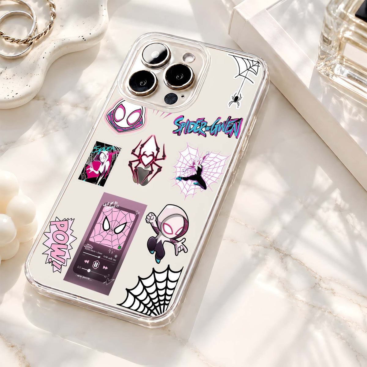 Pink Spider Gwen Clear Silicon Cover