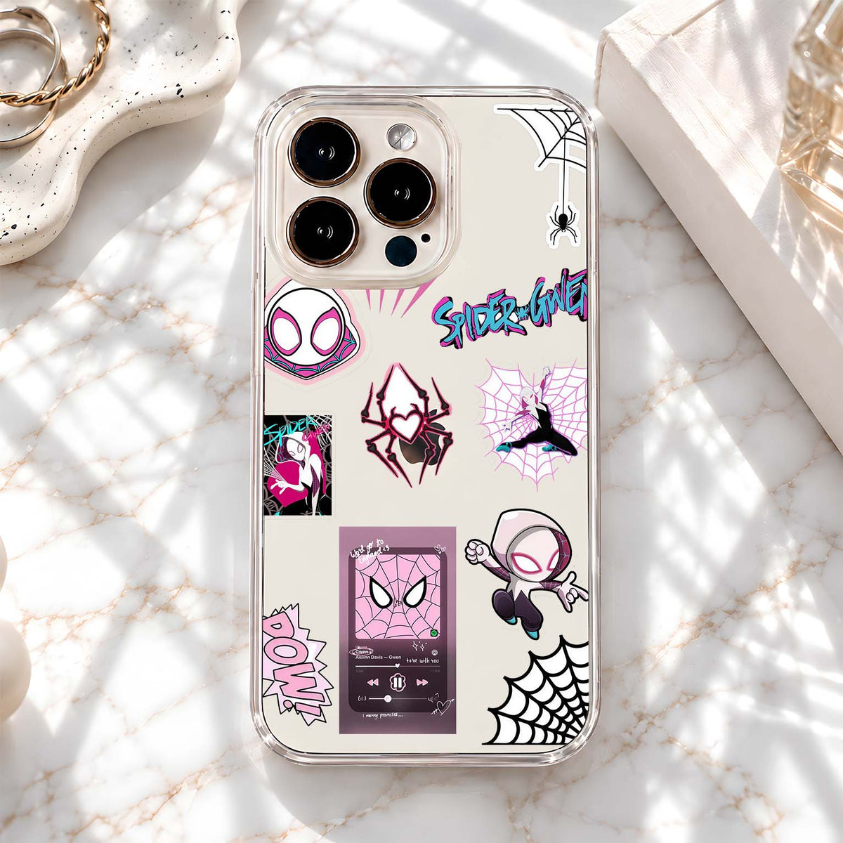 Pink Spider Gwen Clear Silicon Cover