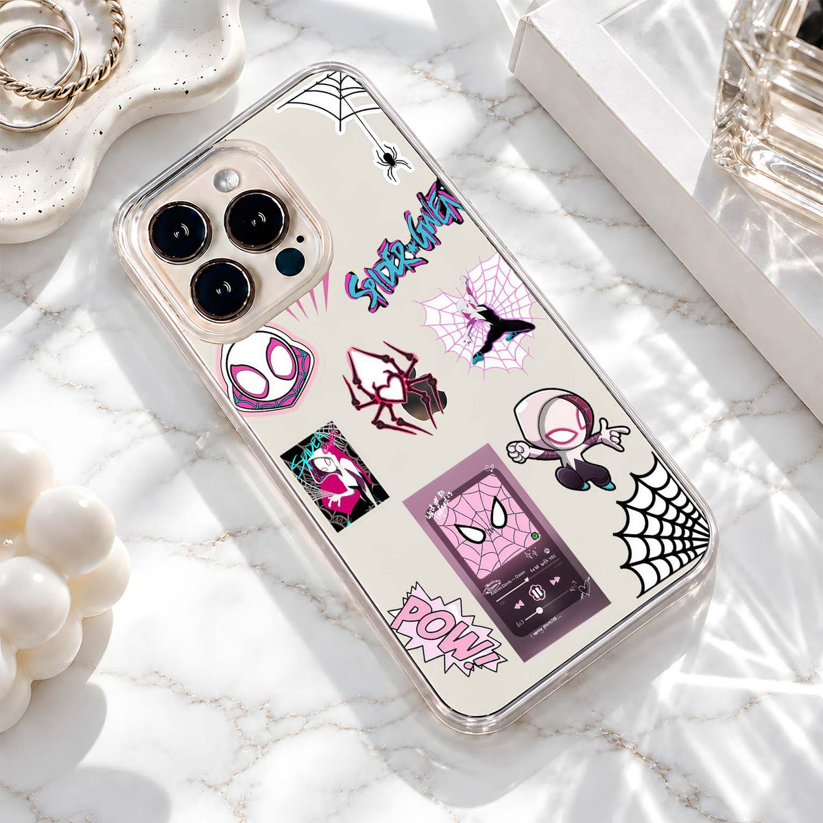 Pink Spider Gwen Clear Silicon Cover