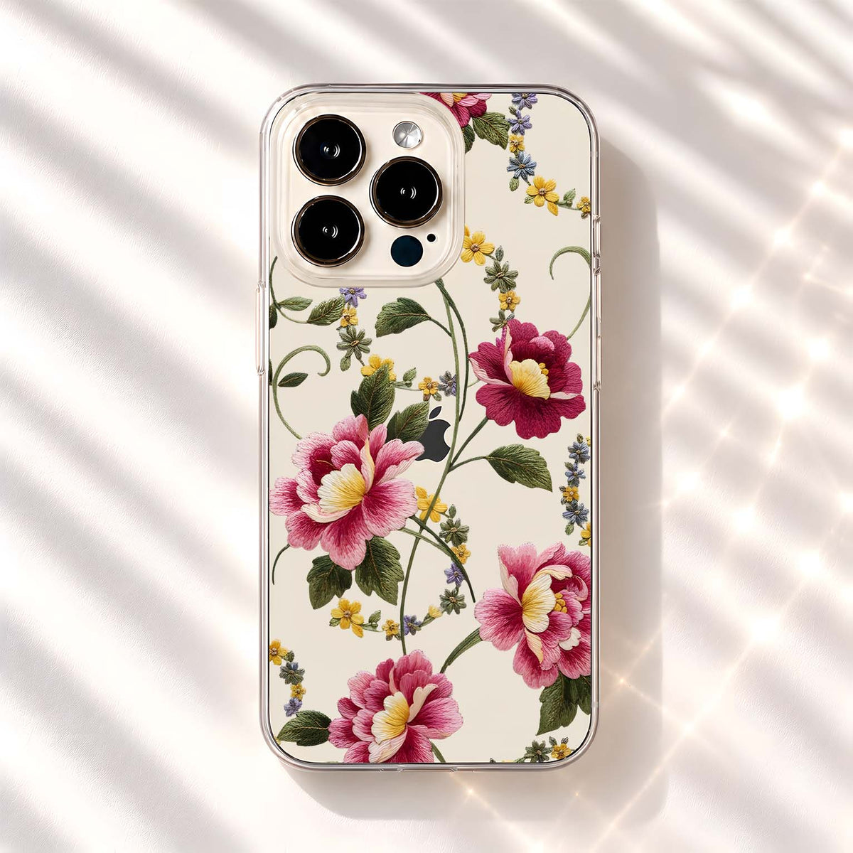 Pink Thread Blossoms Clear Silicon Cover