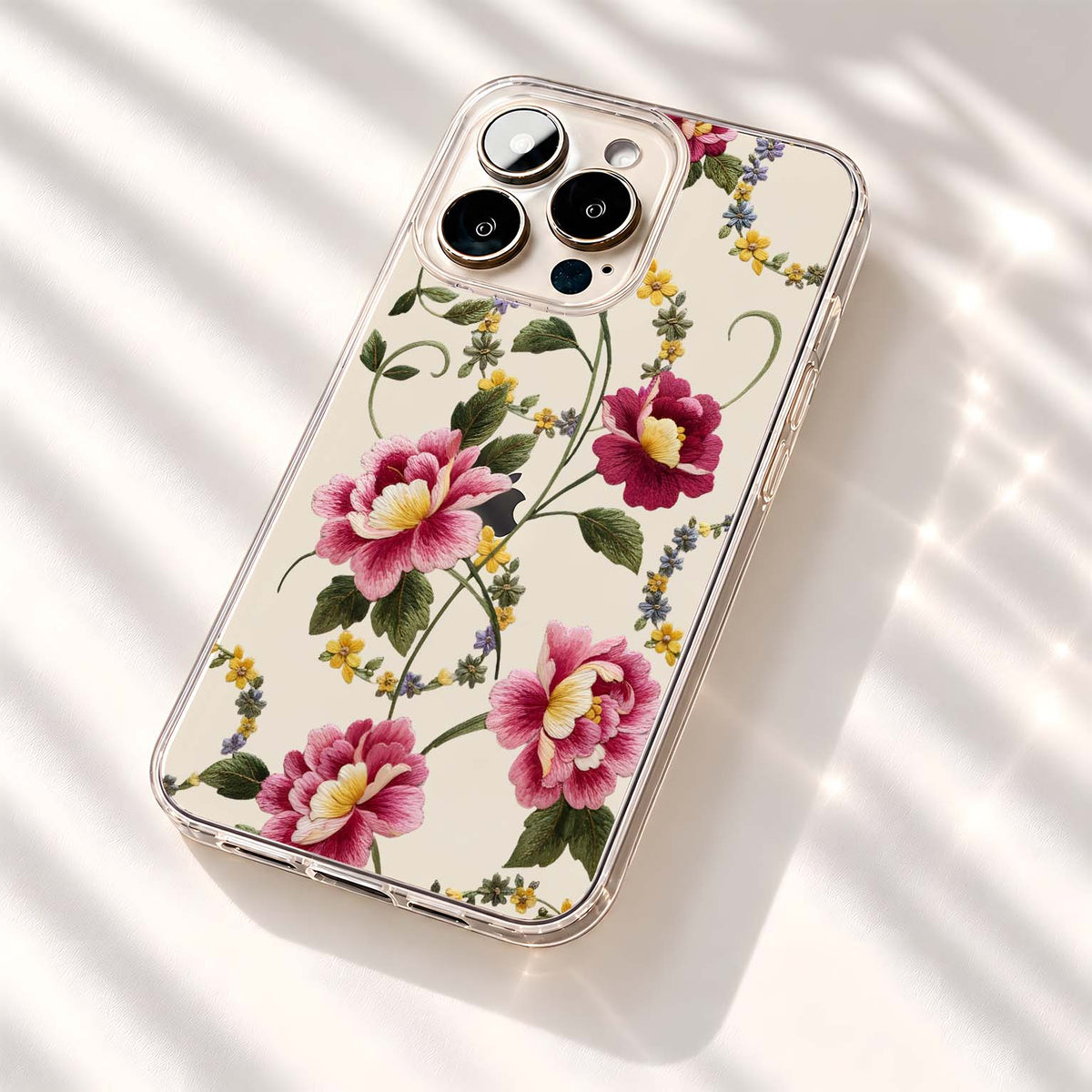 Pink Thread Blossoms Clear Silicon Cover