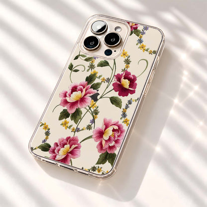 Pink Thread Blossoms Clear Silicon Cover