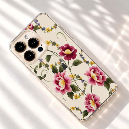 Pink Thread Blossoms Clear Silicon Cover