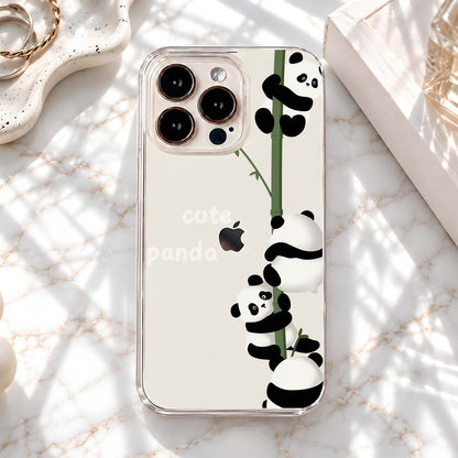 Playful Panda Climb Clear Silicon Cover