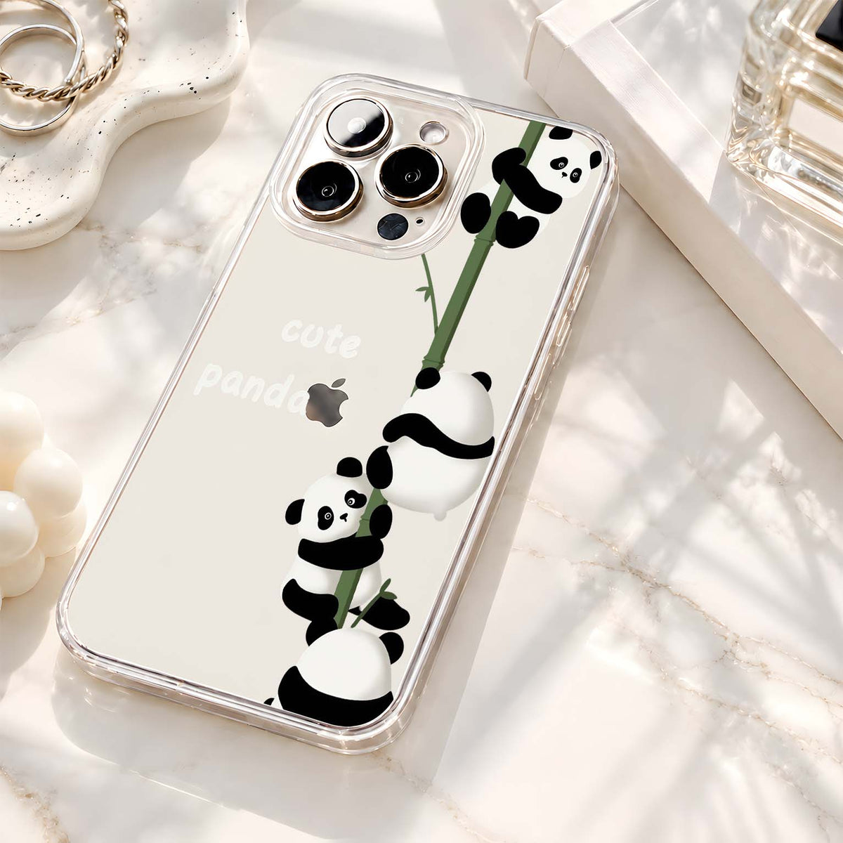 Playful Panda Climb Clear Silicon Cover