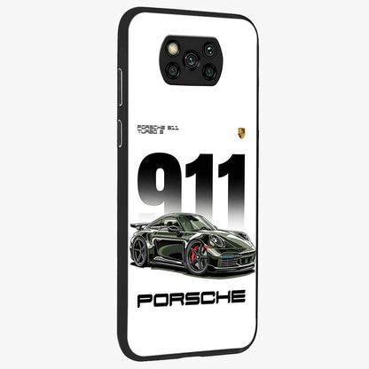 911 Turbo Dominance Glass Case upright perspective showcasing powerful racing design and modern automotive aesthetic.