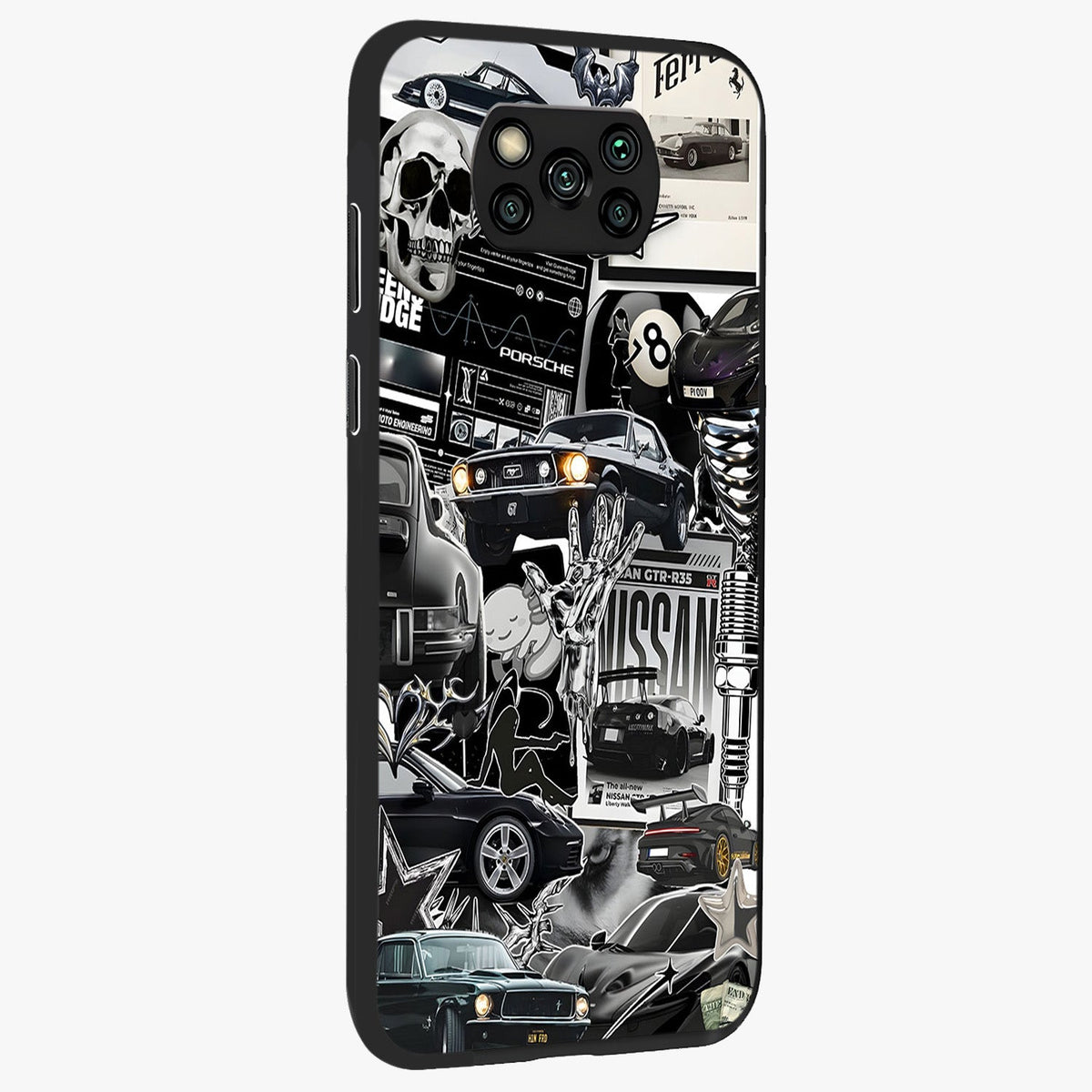 Aesthetic Dark Love Glass Case upright view showcasing dramatic romantic artwork with modern aesthetic style.