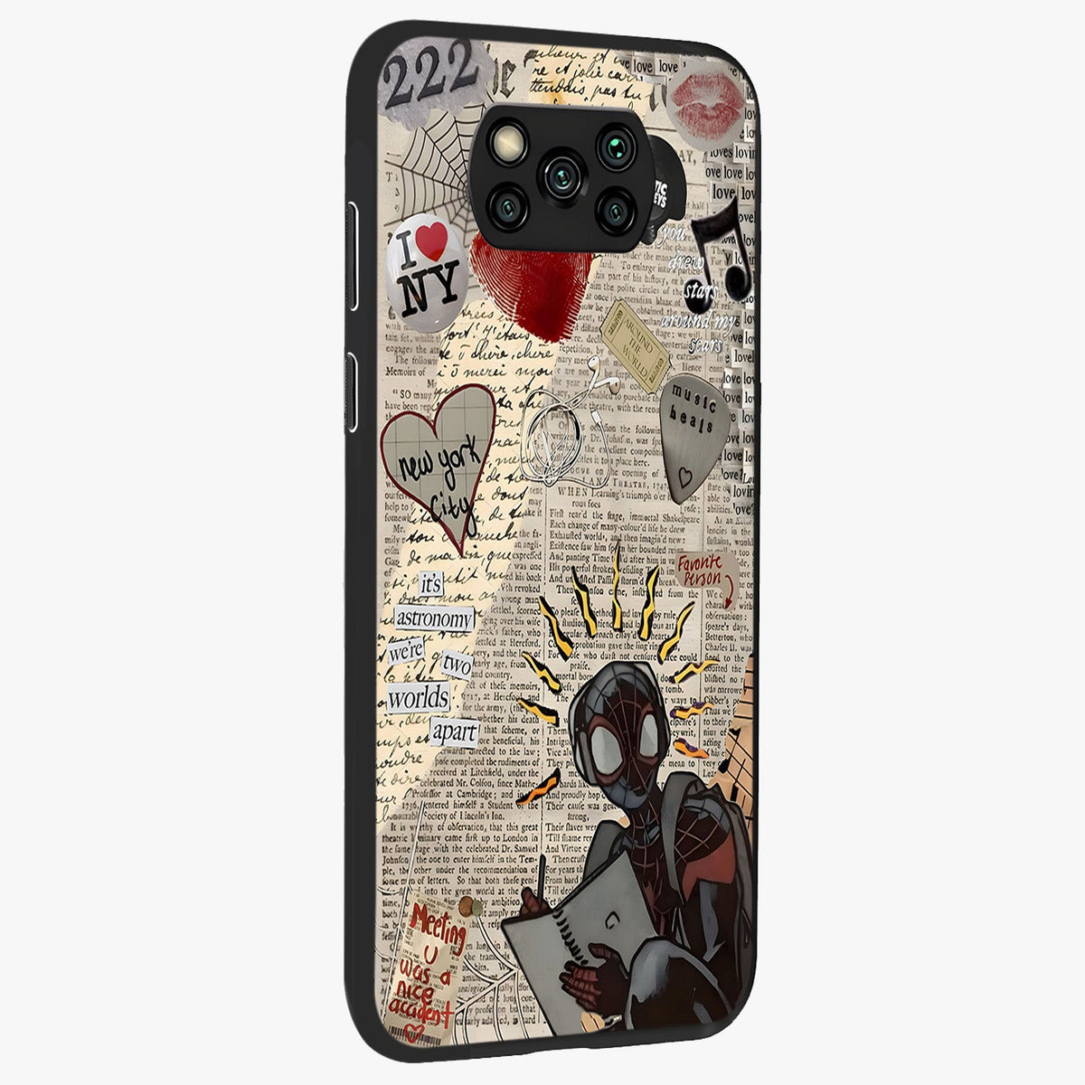 City Dream Sketch Glass Case upright view showcasing urban skyline artwork with stylish hand drawn design.