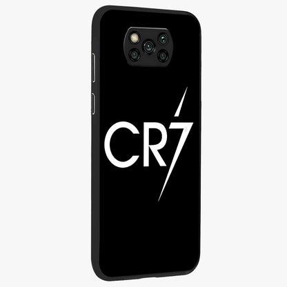 Cr7 Elite Strike Glass Case upright view showcasing energetic football inspired design with modern sports aesthetic.