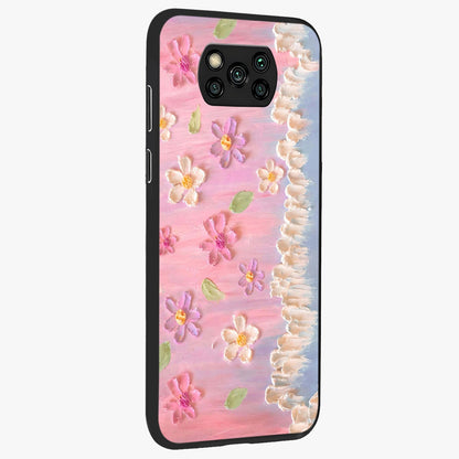 Dreamy Painted Garden Glass Case upright view showcasing vibrant floral garden artwork with artistic nature theme.