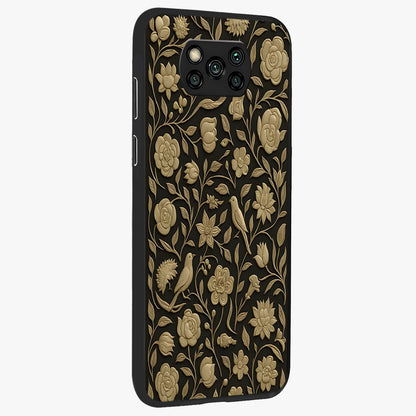 Golden Evil Eye Mandala Glass Case upright view showcasing decorative evil eye mandala artwork with spiritual aesthetic style.